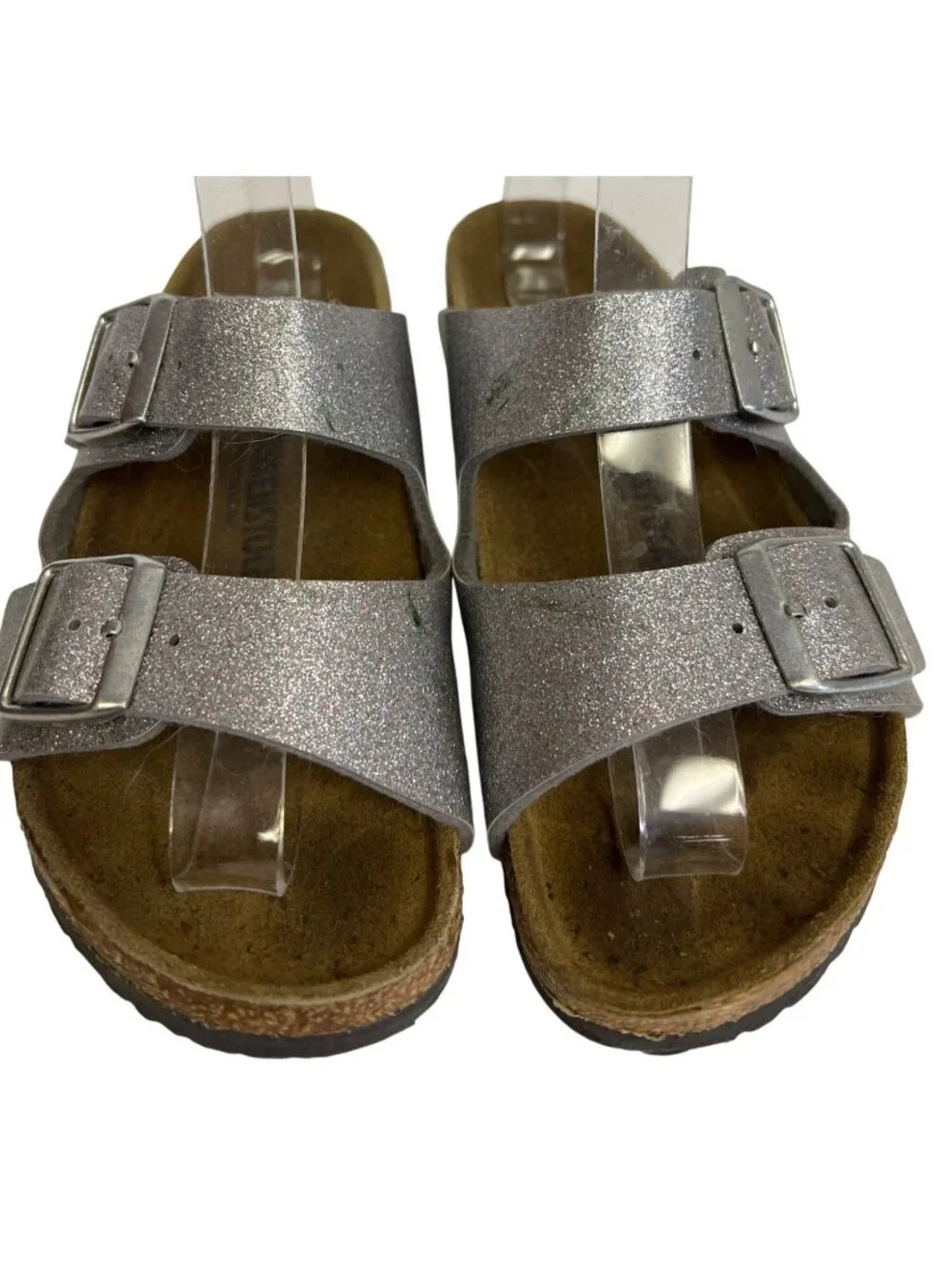 Birkenstock Arizona Kids Girls Glitter Gray Two Strap Sandals EU 33 US 2-2.5